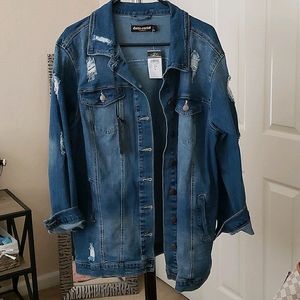 RU 21 Dark wash boyfriend trucker jacket